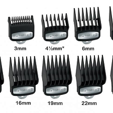 3421-100  Wahl Attachment comb set/ Комплект 10 шт.  насадок Премиум 1,5-25мм, черный 