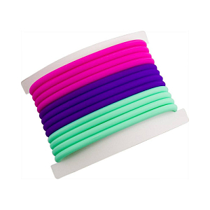 DBR21 Резинки для волос Dewal Beauty  силикон, фиолетовый/розовый/зеленый 12 шт.